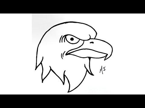 تعليم الرسم رسم نسر بطريقة سهلة How To Draw An Eagle 