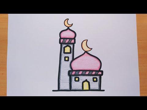 رسم رمضان رسم مسجد سهل رسم مسجدجميل جدا وايضا سهل تعليم الرسم رسم للاطفال رسومات رمضانية رسم سهل 