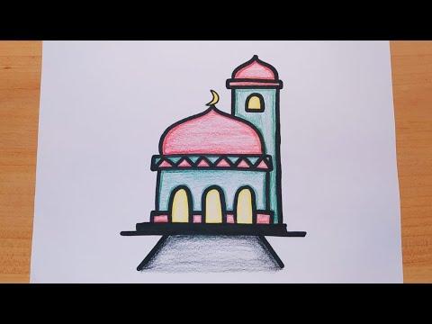 رسومات رمضان رسم مسجد رسم مسجد خطوة بخطوة رسم سهل رسم رمضان تعلم الرسم بخطوات سهلة ومبسطة رسم أطفال 