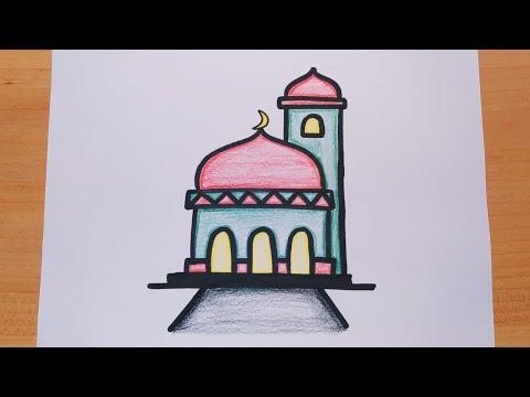 رسومات رمضانية رسم مسجد رسم مسجد خطوة بخطوة رسم سهل رسم رمضان تعلم الرسم بخطوات سهلة مبسطة رسم اطفال 