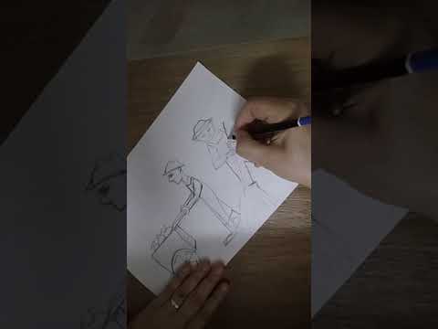 رسم موضوع عن عامل النظافة 