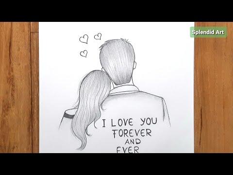 Drawing Young Loving Couple Simple And Easy 