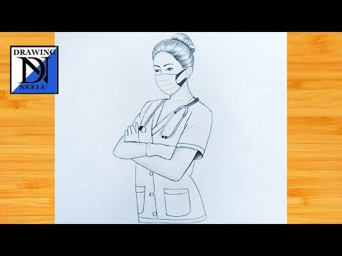 How To Draw A Lady Doctor Step By Step Drawing For Beginner Doctor Pencil Drawing Tutorial 