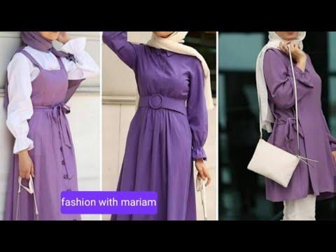 تنسيقات ملابس محجبات باللون البنفسجي Purple Hijab Styles 2020 