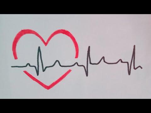 رسم نبض القلب بشكل بسيط وجميل خطوه بخطوه Heart Beat Drawing 