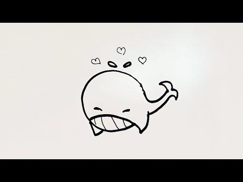 رسم سهل كيفية رسم حوت سهل للاطفال How To Draw A Cute Whale 