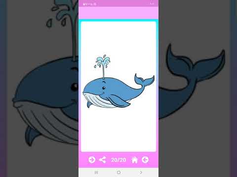 تعليم رسم الحوت How To Draw A Cute Whale Teaching Kids To Draw Learn To Draw 