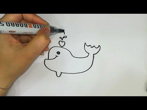 تعلم كيفية رسم حوت للاطفال 