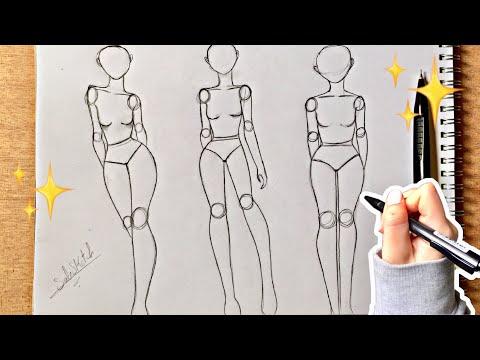 HOW TO DRAW AN ANIME BODY FEMALE BODY TUTORIAL كيف ترسم جسم انمي انثى بطريقة سهلة جدا 