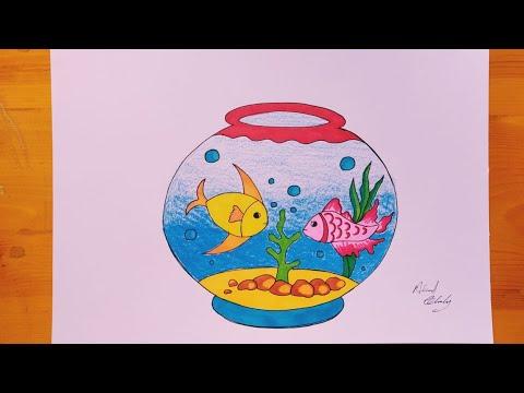 رسم حوض سمك Fish Tank Drawing 