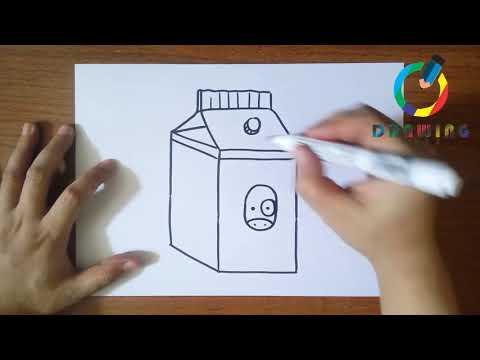 How To Draw Milk Box Step By Step كيفية رسم علبة الحليب خطوة بخطوة 