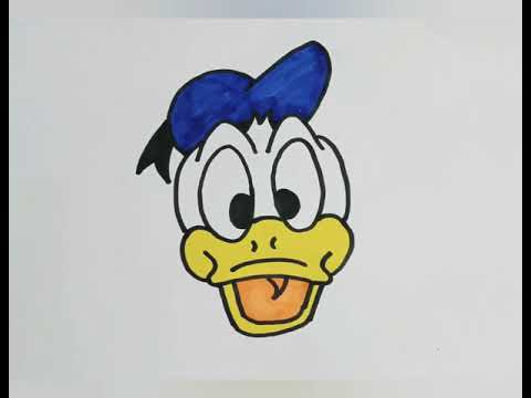 تعليم الرسم و التلوين رسم بطوط بطريقة سهلة للأطفال و المبتدئين How To Draw Donald Duck 