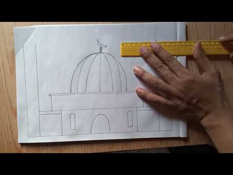 رسم سهل رسم مسجد خطوة بخطوة بالقلم الرصاص 
