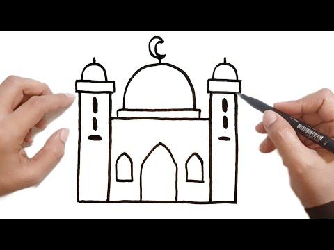 رسم مسجد سهل خطوه بخطوه للمبتدئين كيف ترسم مسجد سهل رسومات سهلة رسم سهل تعليم الرسم للمبتدئين 