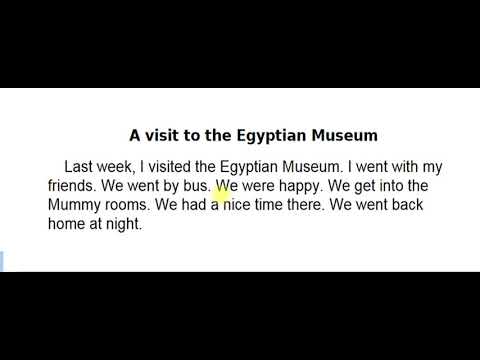 لغة إنجليزية للصف السادس الإبتدائى براجراف عن رحلة إلى المتحف المصرى A Visit To The Egyptian Museum 