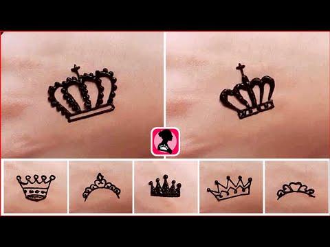 How To Make 8 Top Class Crown Step By Step Easy For Beginners Mehndi Or Henna Tiara Tattoo Design 