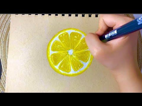 طريقة رسم ليمون بسهولة تعلم الرسم 