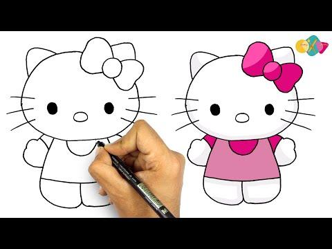 رسم سهل ولطيف كيفية رسم هيلو كيتي تعلم رسم كيتي خطوة بخطوة للمبتدئين 