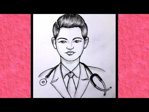 Easy Drawing On Doctors Fighting Against COVID 19 Doctor S Day Drawing Easy Doctor Chitra 