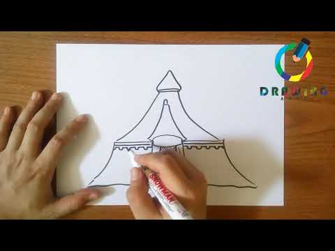 How To Draw A Circus Tent كيفية رسم خيمة السيرك 