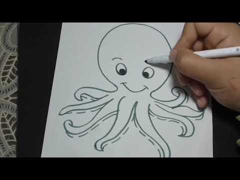 تعليم الرسم للاطفال رسم اخطبوط سهل للاطفال رسم سهل وبسيط 