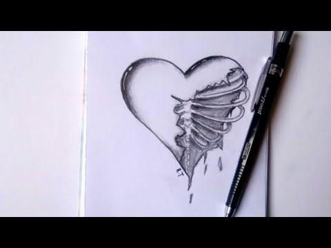 رسم سهل رسم قلب مجروح ومتعب رسم تعبيري Expressive Drawing 