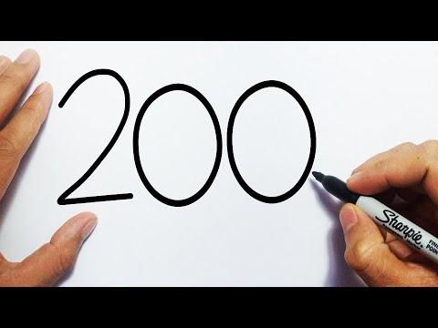 كيفية رسم أرنب من الأرقام 200 