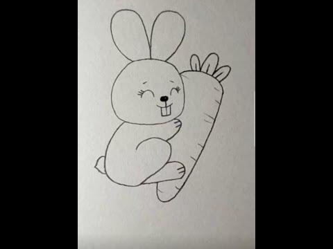 ازاي ترسم ارنب كيوت ماسك جزرة بطريقة سهلة للمبتدئين 2 How To Draw A Cute Rabbit 