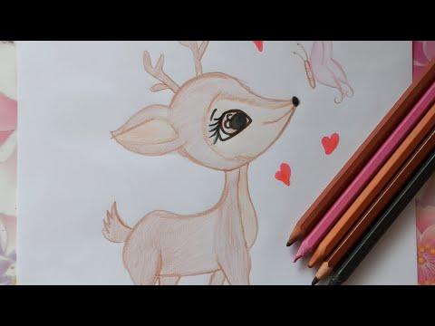 تعلم رسم غزال كيوت Learn To Draw A Cute Deer Drawing Step By Step رسم سهل للمبتدئين رسمات كيوت 