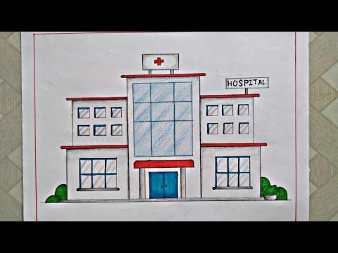 HOW TO DRAW A HOSPITAL EASY STEP BY STEP HOSPITAL DRAWING 