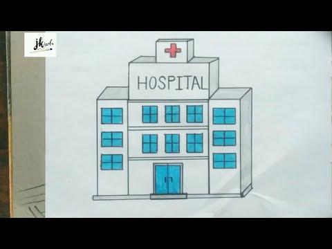 Draw Hospital Drawing HOW TO DRAW A HOSPITAL EASY HOSPITAL DRAWING FOR BEGINNERS 