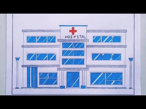 Hospital Drawing Ll How To Draw Easy Hospital Drawing Step By Step 