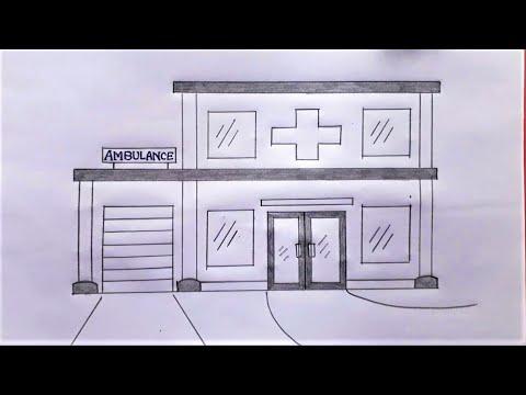 How To Draw A Hospital Scenery Hospital Drawing For Beginners Easy Art 
