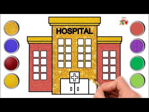 كيفية رسم مستشفى خطوة بخطوة صفحة رسم وتلوين المستشفى ورق لطيف 