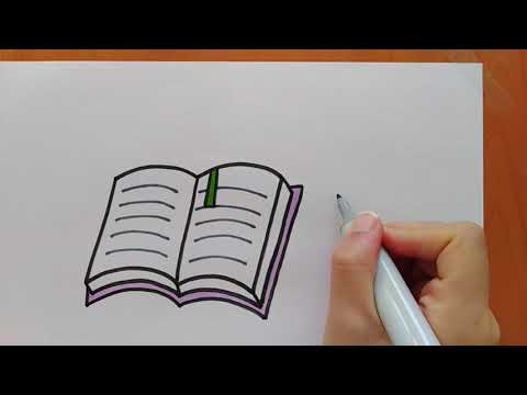 تعليم رسم كتاب للأطفال How To Draw A Book Kitap Nasıl çizilir 