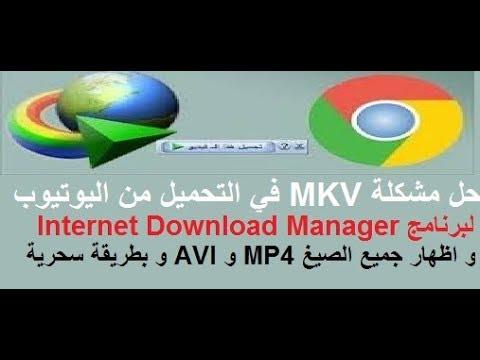 حل مشكلة ظهور MKV في برنامج Internet Download Manager و اظهار جميع الصيغ بطريقة سحرية 