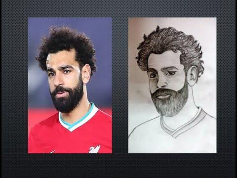تعليم رسم محمد صلاح Drawing Of Mohamed Salah 