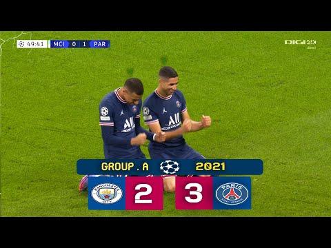 مباراة باريس ومانشستر سيتي 3 2 دورالمجموعات تشامبيونز ليج 2021 