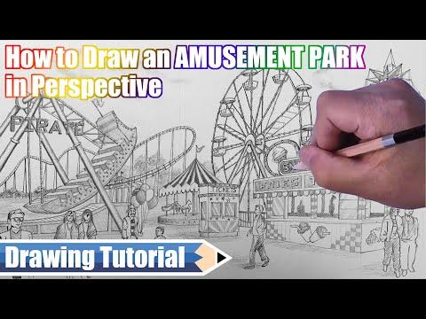 How To Draw An Amusement Park In Perspective 