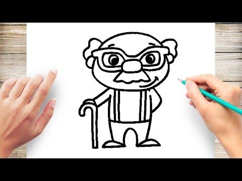 How To Draw Grandpa Easy 