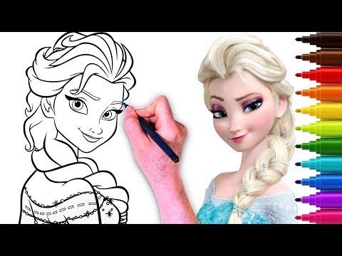 تعلم رسم اميرات ديزني كيف نرسم اميرة ديزني السا من الكارتون فروزن Drawing Elsa Disney Frozen 