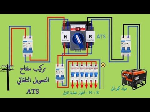 كيفية تركيب مفتاح التحويل التلقائي Automatic Transfer Switch Changeover ATS 