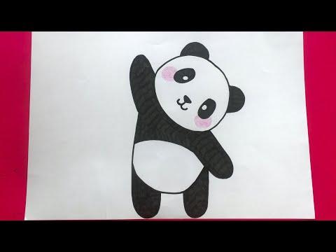 تعليم الرسم للأطفال رسم د ب الباندا للأطفال رسم د ب رسم باندا رسم وتلوين ألوان خشبية Howtodraw 