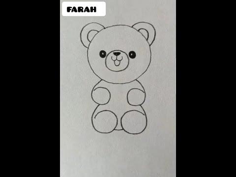 رسم دب كيوت للمبتدئين 5 How To Draw A Cute Bear For Beginners 