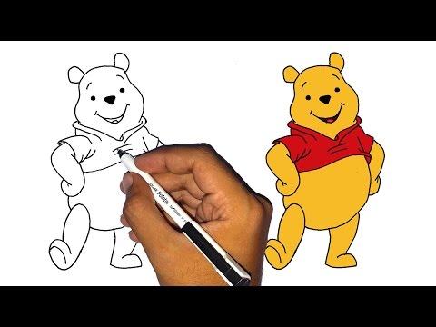 تعليم الرسم للاطفال كيف ترسم دبدوب الدب ويني خطوة بخطوة للمبتدئين 