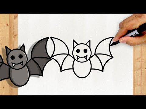 كيفية رسم الخفافيش بسيطة وسهلة خطوة بخطوة 