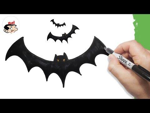 تعليم الرسم للاطفال كيف ترسم شخصيات الهالووين الخفاش Draw The Halloween Bat 