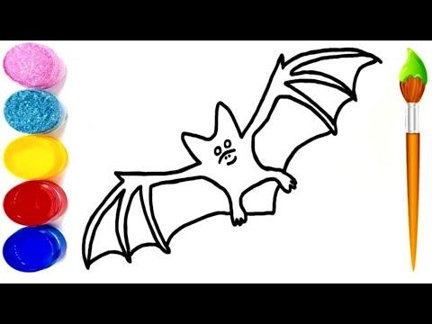 رسم خفاش للاطفال تعليم رسم خفاش سهل للاطفال 