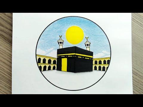 رسم سهل رسم الكعبة المشرفة بالخطوات بطريقة سهلة جدا للمبتدئين Rsm رسم رمضان 
