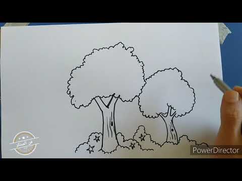 رسم حديقة جميلة وسهلة 